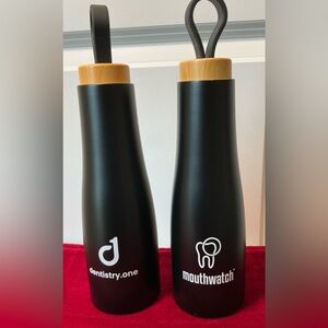 Set of 2 Reusable Beverage Tumblers. Branded “d1 dentistry.one mouthwatch” New